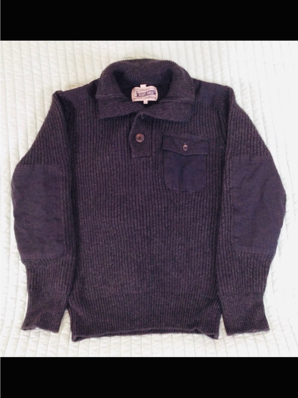 Scott bros Ribbed Pullover Sweater with Patch Pocket